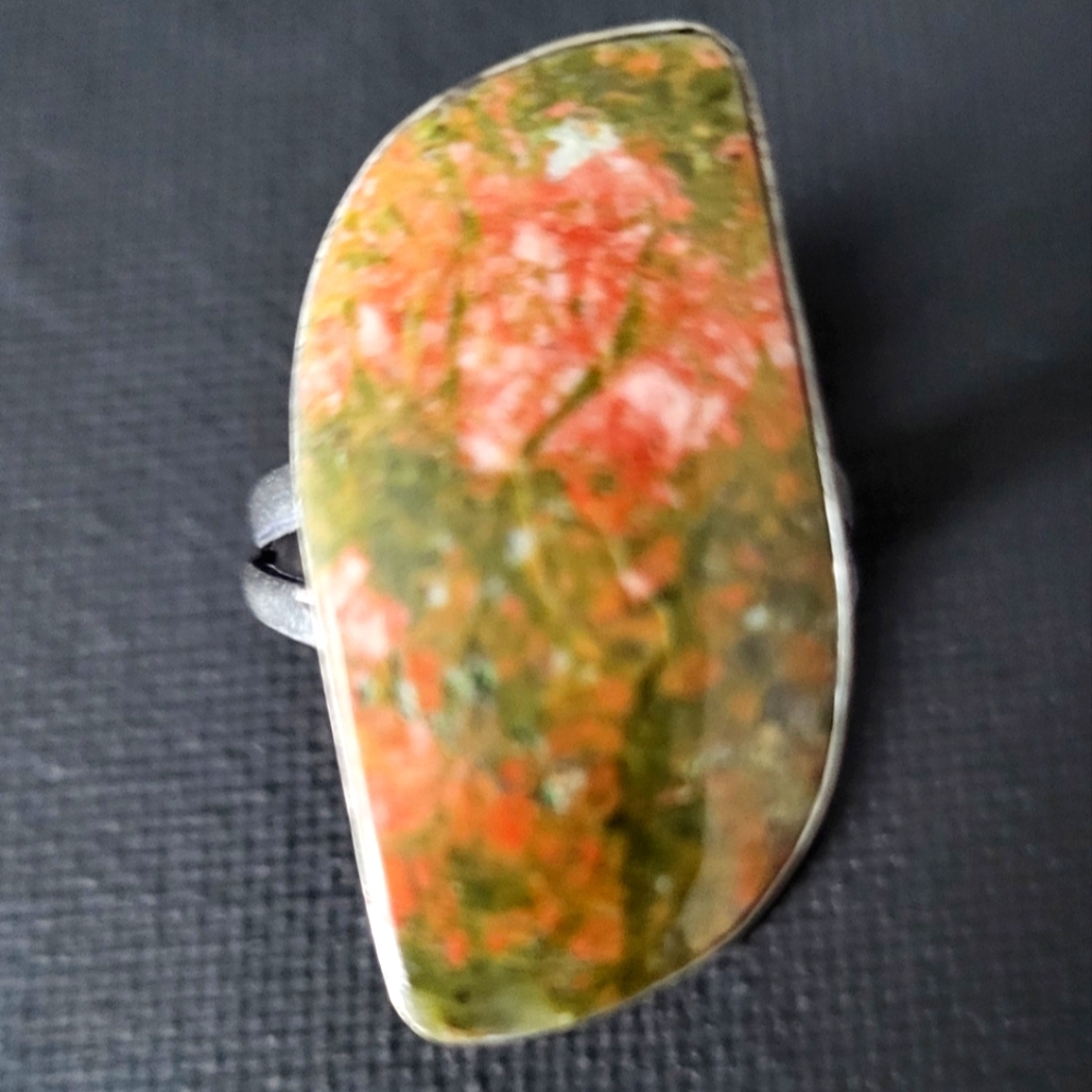 Unakite Natural Stone Ring